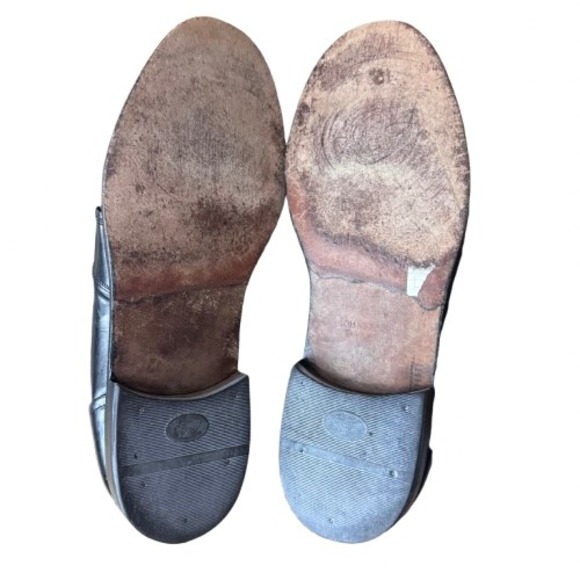 Johnston & Murphy 10.5 Black Leather Woven Tassel Loafer Shoes Mens Preppy - Picture 8 of 10